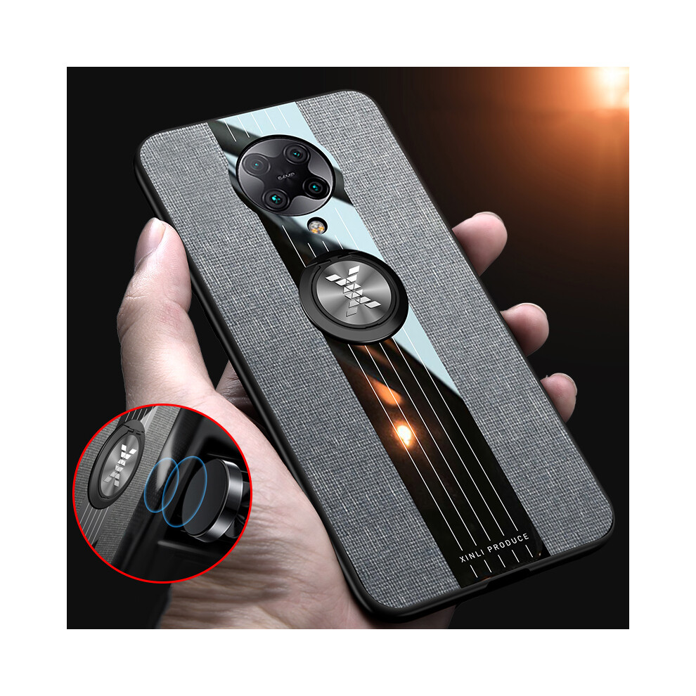 Bakeey For Poco F2 Pro Case With Magnetic Ring Bracket Stand Shockproof Non Slip Cloth Fabric Protective Case 6900068678552