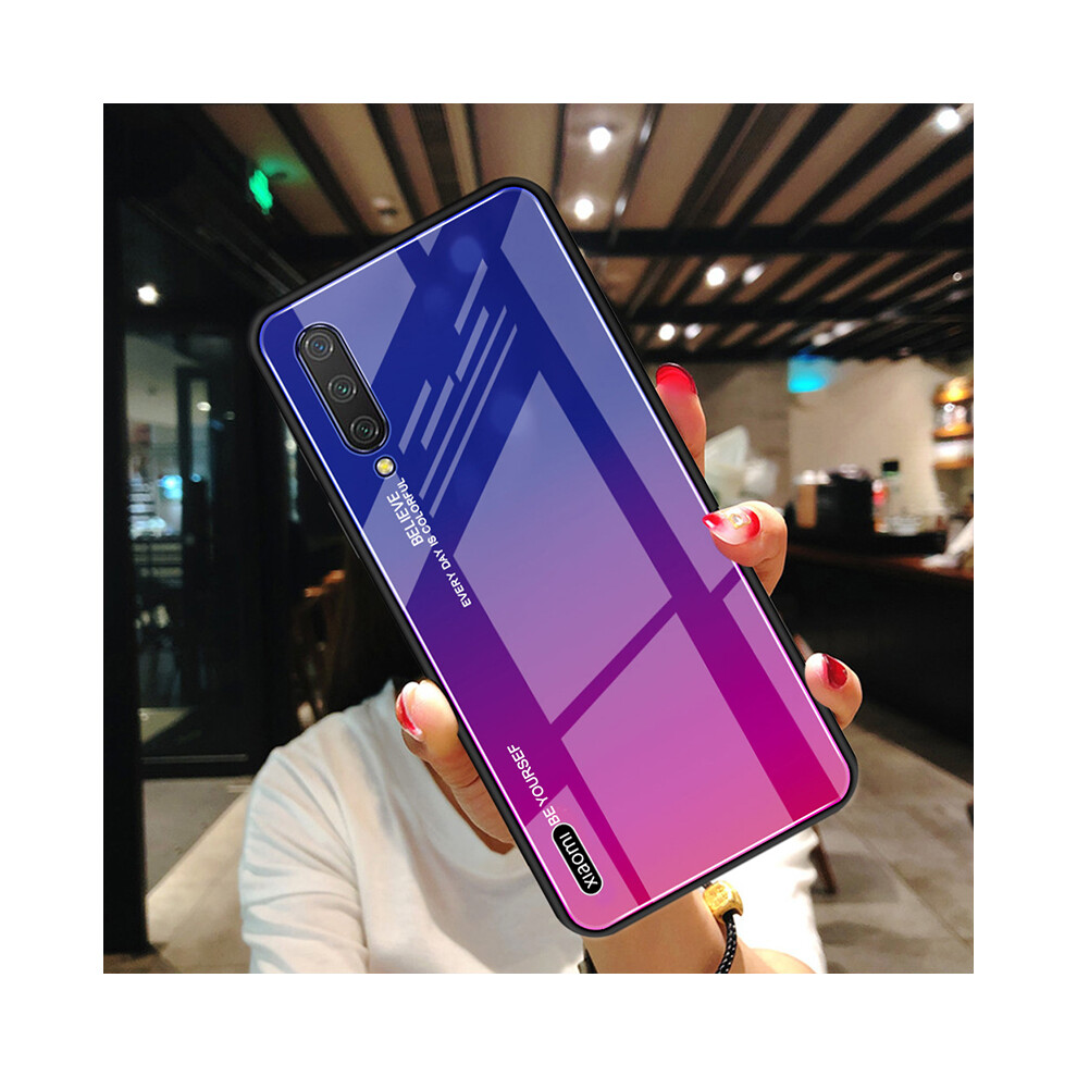 For Xiaomi Mi 9 Lite Case Xiaomi Cc9 Case Bakeey Gradient Color Tempered Glass + Soft Tpu Back Cover Protective Case 6900061218045