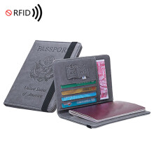 Men Business Travel RFID Anti - scan Blokkering PU Leer Paspoort Ticket ID Kaart Slots Houder Telefoon Portemonnee