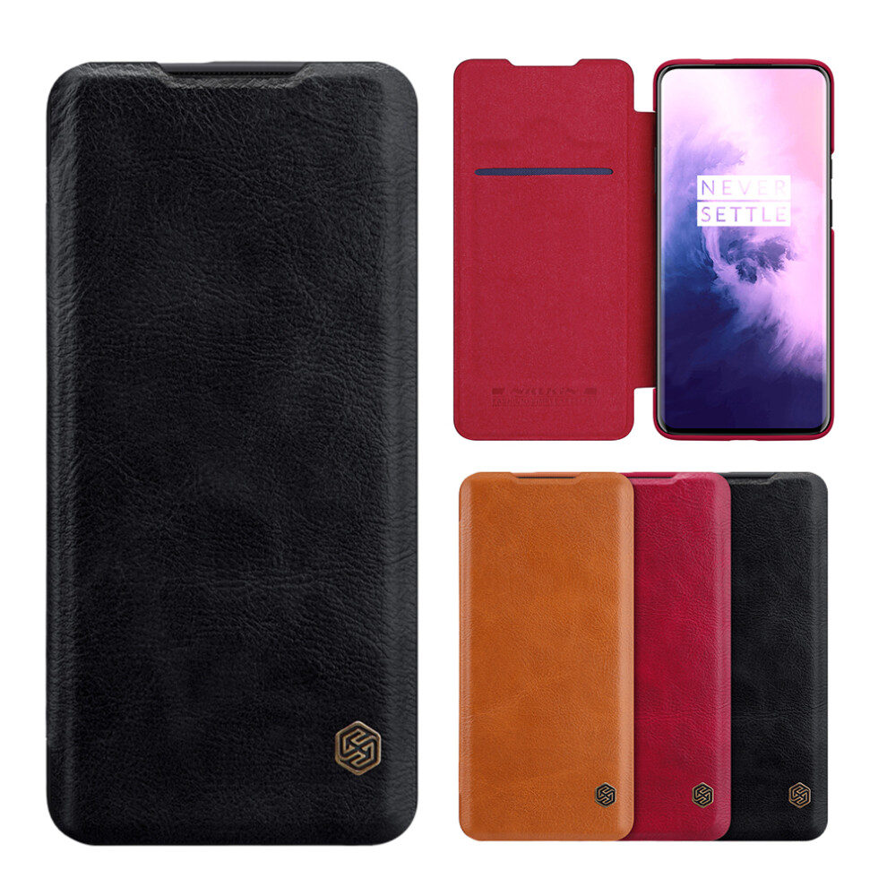 For Oneplus 7T Pro Case Nillkin Qin Series Vintage Flip Card Slot Holder Pc Bumper Pu Leather Protective Case 6900060425697