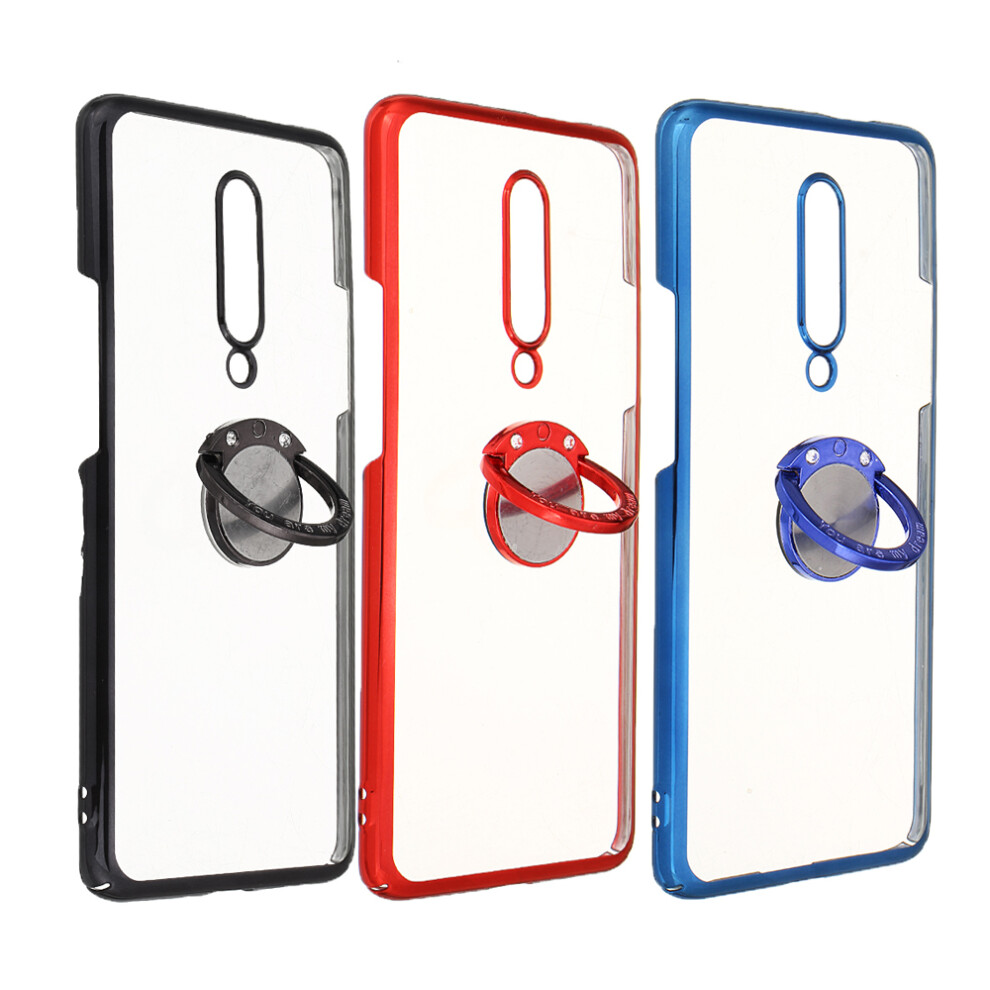 Bakeey Shockproof Plating Bumper With Ring Holder Hard Pc Protective Case For Oneplus 7 Pro 3480563995079