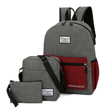 3-teiliges Laptop-Rucksack-Set Schultertasche Reisetasche Handtasche mit externem USB-Ladeanschluss
