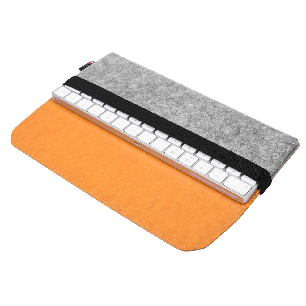 Felt Pu Leather Protection Sleeve Case Storage Bag For Apple Magic Keyboard Gray/Brown 817216922374