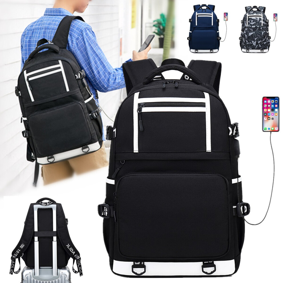 Oxford Cloth Multipurpose Laptop Bag Backpack Large Capacity Casual Usb Port Business Light/Grey/Black 632422812116