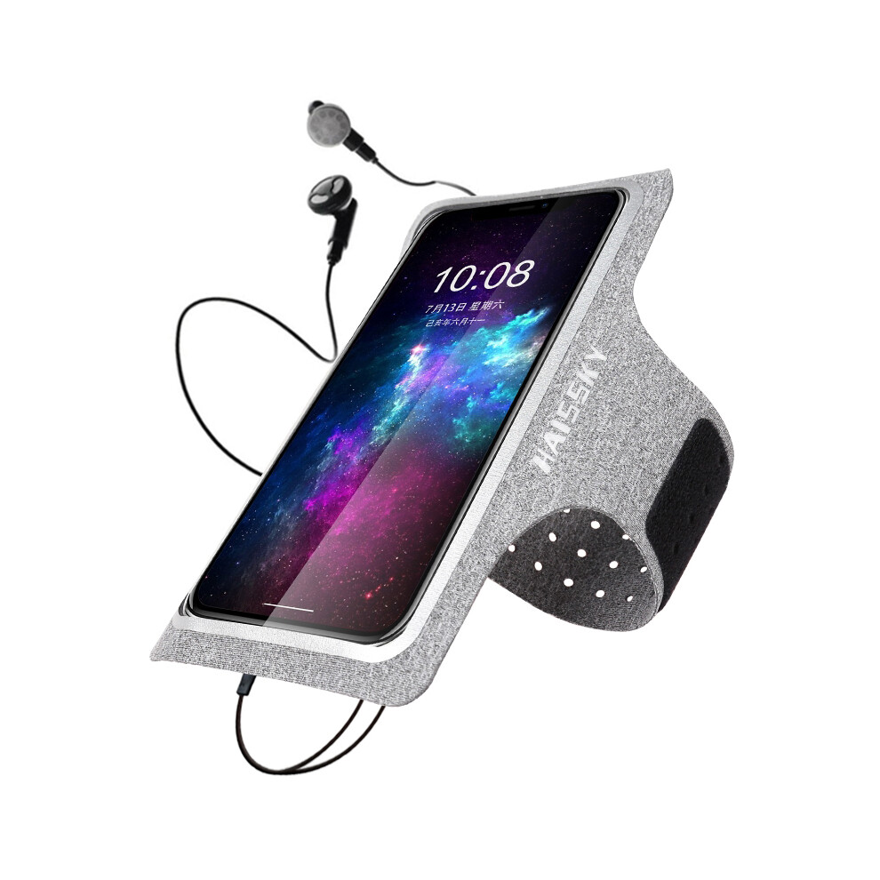 Haissky Universal Waterproof Touch Screen Lycra Sports Jogging Gym Phone Armband Running Arm Bag For Iphone 11 Mobile Phone Below 6.5 Inch 6900068191785