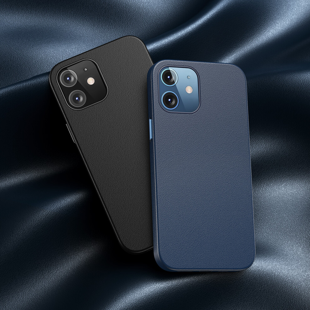 Baseus For Iphone 12 Mini Case Magnetic Anti Fingerprint Shockproof Pu Leather Protective Case Back Cover 6900080793486
