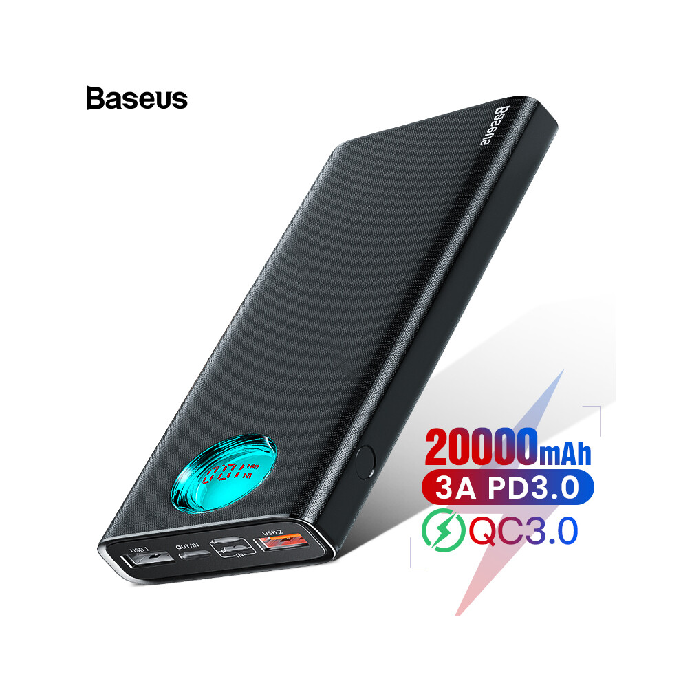 Baseus 20000Mah Power Bank 3 Outputs And 3 Inputs 18W Usb C Pd3.0 Support Qc3.0 Fcp Scp Led Digital Display External Power Bank 3480563672826