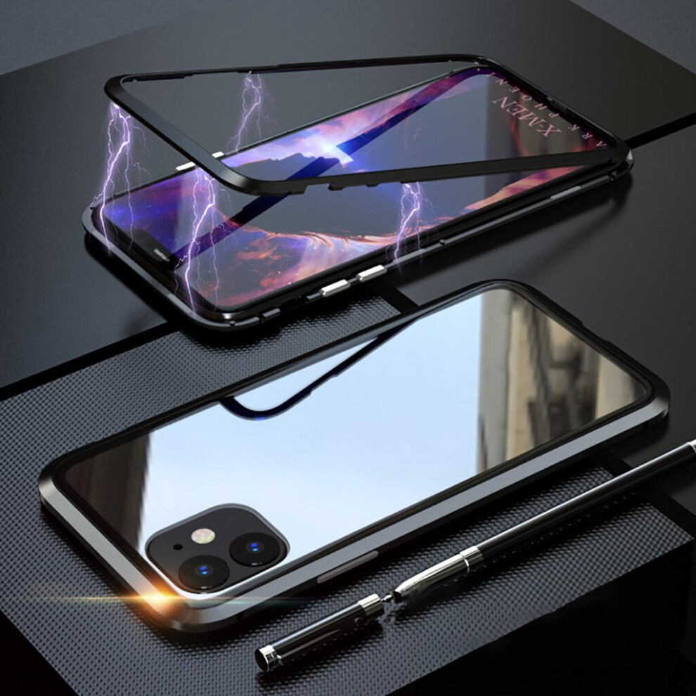 Bakeey Luxury Magnetic Adsorption Metal Back Tempered Glass Protective Case For Iphone 11 6.1 Inch 6914216252969