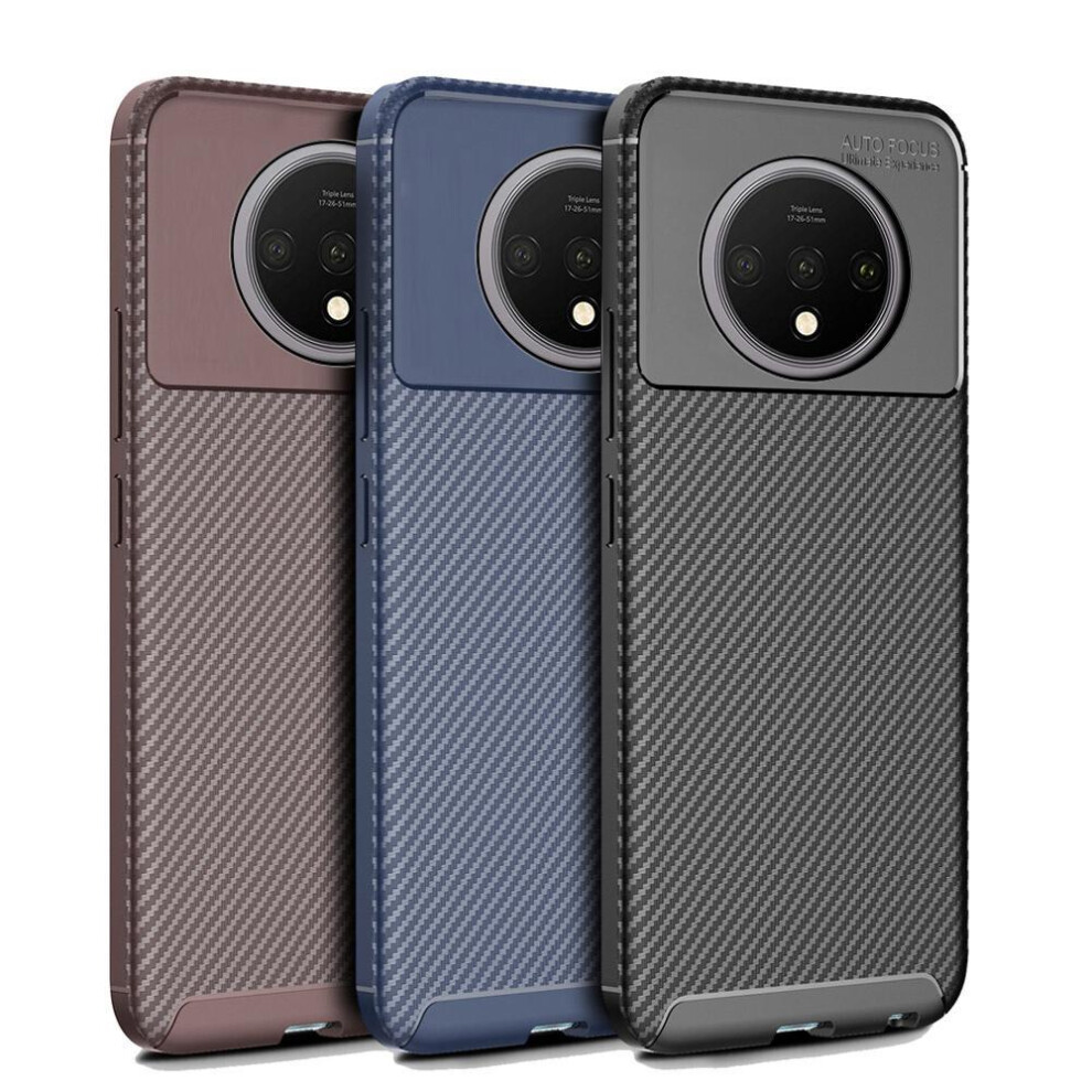 For Oneplus 7T Bakeey Luxury Carbon Fiber Shockproof Anti Fingerprint Silicone Protective Case 6900078511757