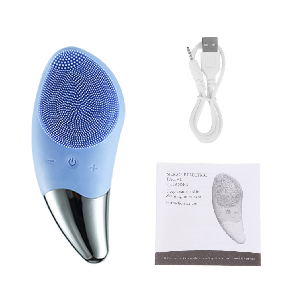 Electric Facial Skin Cleaner Massager Silicone Rechargable IPX7 Waterproof Face Cleanser