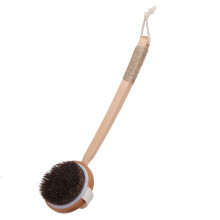 16'' Spazzola per doccia in wood con manico lungo spazzola per il corpo naturale in criniera di cavallo per il bathroom della schiena