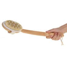 Spazzola da bathroom a manico lungo con setole naturali spazzola per il corpo da doccia per pelle secca portable per spa.