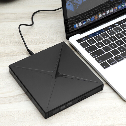 GlowGeek USB 2.0 Type C Driverless High Speed Read Write Recorder DVD CD Burner SATA Interface for Windows for Mac OS Computer PC Laptop