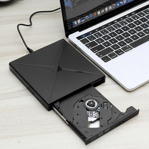 GlowGeek USB 2.0 Type C Driverless High Speed Read Write Recorder DVD CD Burner SATA Interface for Windows for Mac OS Computer PC Laptop 1