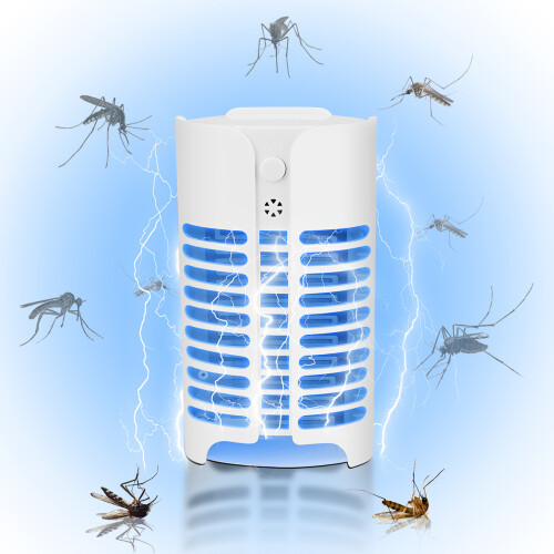 4LED UV Mosquito Killer Lamp - Plug-in Insect Zapper with 2000V Grid, Auto Night Sensor, Night Light, EU/US Plug
