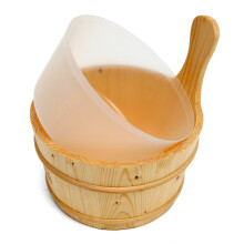 6 - delige sauna - accessoireset Houten emmer explosieveilige lamp thermo - hygrometer zandloper