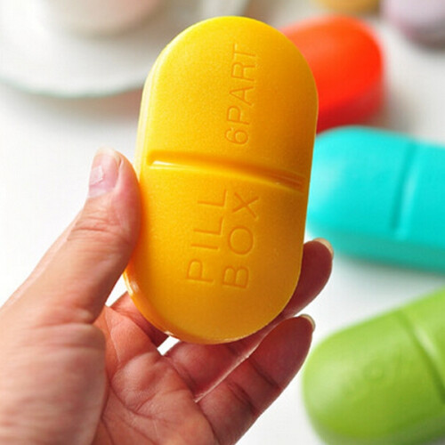 6 Scomparti Organizer portable per Medicinali Scatola per Pillole 2
