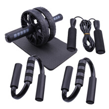 5-teiliges SET AB Wheel Roller Kit Bauchmuskel Fitness Liegestützstange Springseil Ausrüstung für das Heimtraining