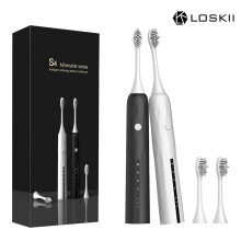 Spazzolino electric Loskii S4 IPX7 Impermeabile Sonico Ricaricabile USB Lavabile Spazzola Sbiancante per Denti