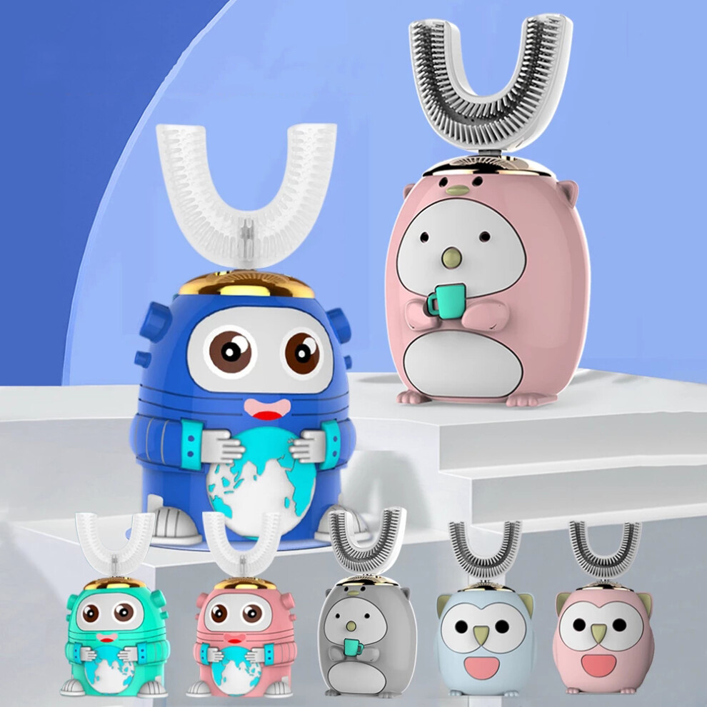 Blue/Light 360 U Shape Sonic Electric Toothbrush Kids Five Cleaning Modes Tooth Brush Ipx7 Waterproof Whitening Toothbrush With