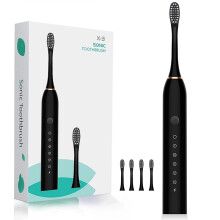 Showsee X-3 Spazzolino electric Sonico Impermeabile IPX7 Spazzolino con 6 Modalità Regolabili Ricaricabile USB Timer e 4 Testine di Ricambio