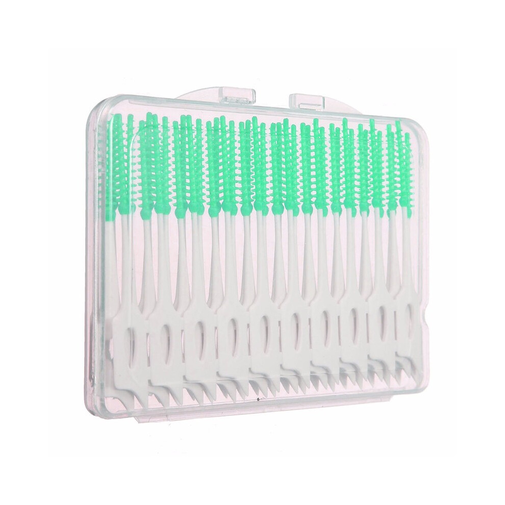 40pcs Interdental Between Teeth Floss Brush Elastic Massage Gum Toothpick