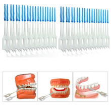 400 Stück Interdental - Zwischenzahnseide Bürste Elastische Massage Zahnstocher