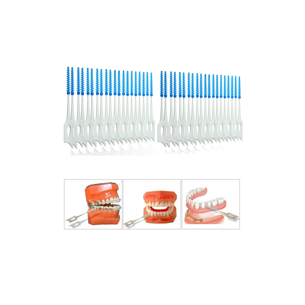 400pcs Interdental Between Teeth Floss Brush Elastic Massage Gum Toothpick