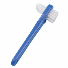 Spazzolino per dentiere a doppia testa con setole in nylon