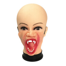Maschera metà faccia per Halloween horror divertente travestimento espressione esagerata