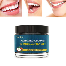 Polvere sbiancante per denti in carbone di cocco attivato naturale e biologico rimozione delle macchie dentali cura dentale
