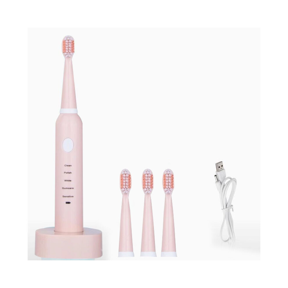 5 Modes Vibration Sonic Electric Toothbrush USB Rechargeable Waterproof Toothbrush with Brush Head for Adult