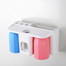 Spazzolino Dentale Dentifricio Porta Bicchiere Accessorio da bathroom Mensola Supporto Organizzatore Estrattore Automatico di Dentifricio Spremi Den