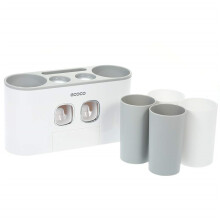 Supporto per spazzolino da denti a mani libere Set di dispenser automatico di dentifricio 5 supporti 4 tazze