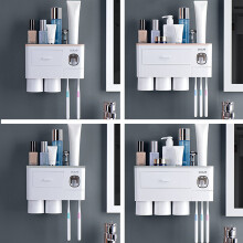 Supporto per spazzolino da denti magnetico da 2/3 tazze dispenser automatico di dentifricio scaffale da parete.