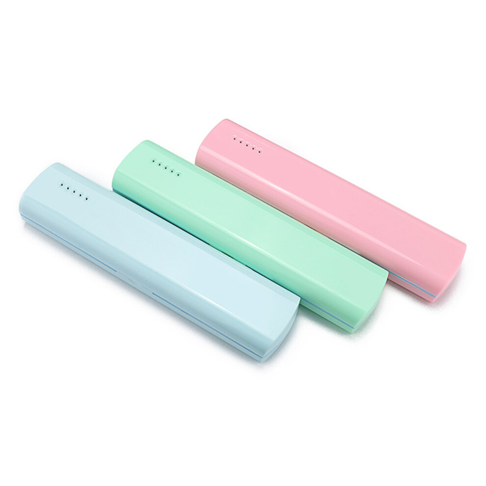 Green/Pink/Blue Uv Portable Toothbrush Sterilizer Box Usb / Battery Charging Dual Use