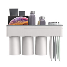 2/3/4 Tazze Supporto per Spazzolini da Denti in plastic Magnetica Scaffale Dispenser per Dentifricio