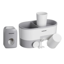 Multifunctionele Wandmontage Tandenborstelhouder Tandpasta Dispenser Badkamer Opberg Organizer