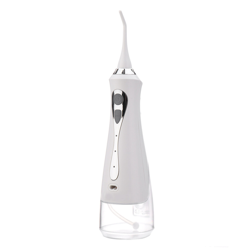 White Portable Dental Water Flosser Electric Oral Irrigator Rechargeable Ipx7 Waterproof Teeth Cleaner