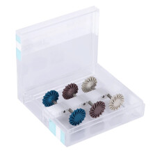 6 - delige set Tandheelkundige Composiet Hars Polijstschijf Kit Spiraal Flex Borstel Boren Diamant Systeem RA Schijf 14mm Wiel