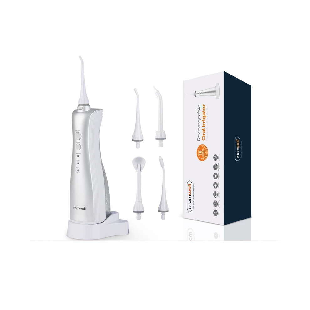 Mornwell Adults Electric Oral Irrigator Portable Water Flosser Inductive USB Rechargeable Dental Water Flosser Teeth Cleaner