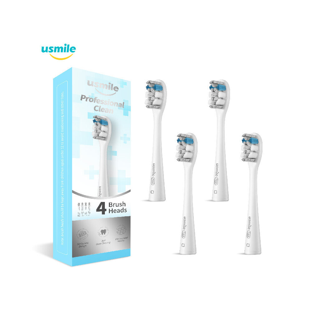Grey Usmile 4Pcs Pro Replacement Head Brush Heads For Usmile Electric Toothbrush Deep Cleaning Tooth Brush