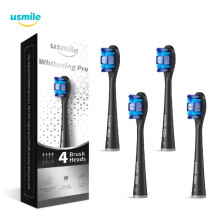 USMILE 4PCS Diamant Serie Elektrische Tandenborstel Vervangkoppen Diepe Reiniging Tanden Met Reisdeksel Voor Y1S/U3/P1