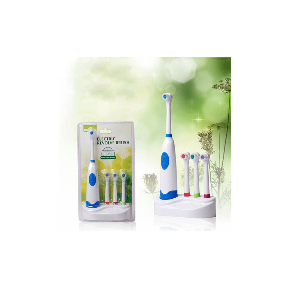 Red/Blue/Green Waterproof Rotation Ultrasonic Electric Toothbrush With 3Pcs Replacement Brush Head