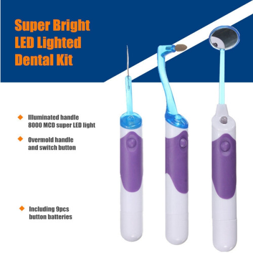 Specchio Dentale LED per Rimuovere Placca e Macchie sui Denti Set di Gommini 1