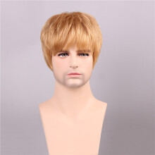 Mannen Mensen Haar Weken Goudbruin met Blonde Korte Mono Top Mannelijk Virgin Remy Caploos