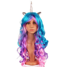 Halloween Feest Volledige Anime Haar Cosplay Kleurrijke Peruk