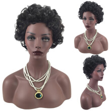 Vrouwen Natuurlijke Korte Krullende Haar Braziliaanse Pruiken Ombre Zwart Pruik Feest Cosplay