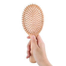 Spazzola per capelli in faggio naturale pettine in wood per massaggio della criniera