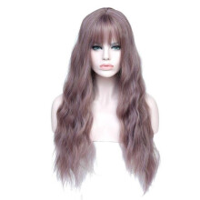 Lucht Bangs Lange Rol Fluffy Realistische Grote Golf Pruik